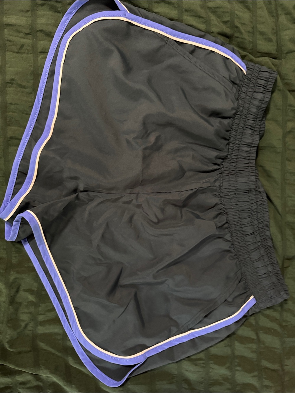Women's Black Athletic Shorts with Purple Trim